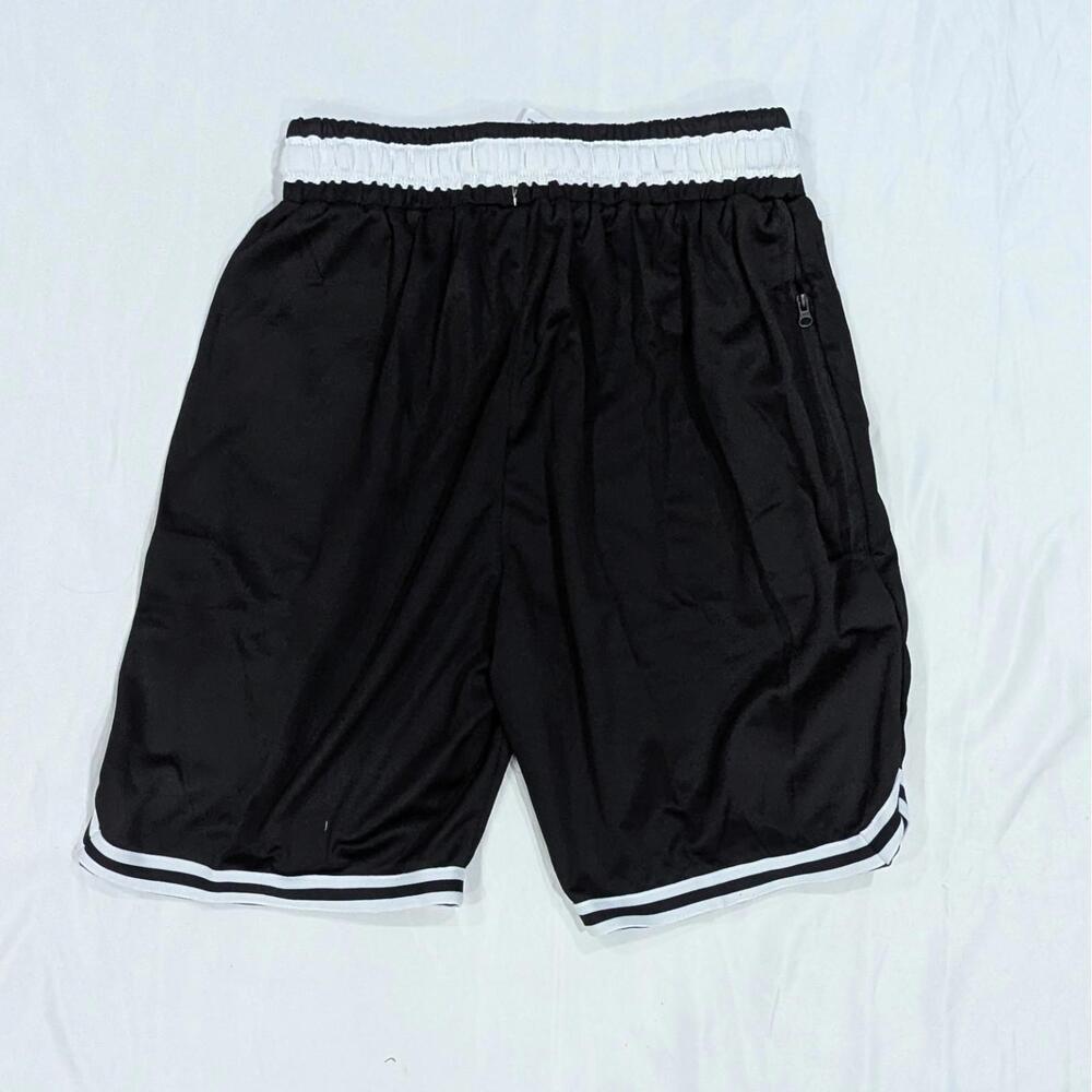 Nike Men's Black Athletic Mesh Shorts Large L Red Lining White Trim - Picture 2 of 4